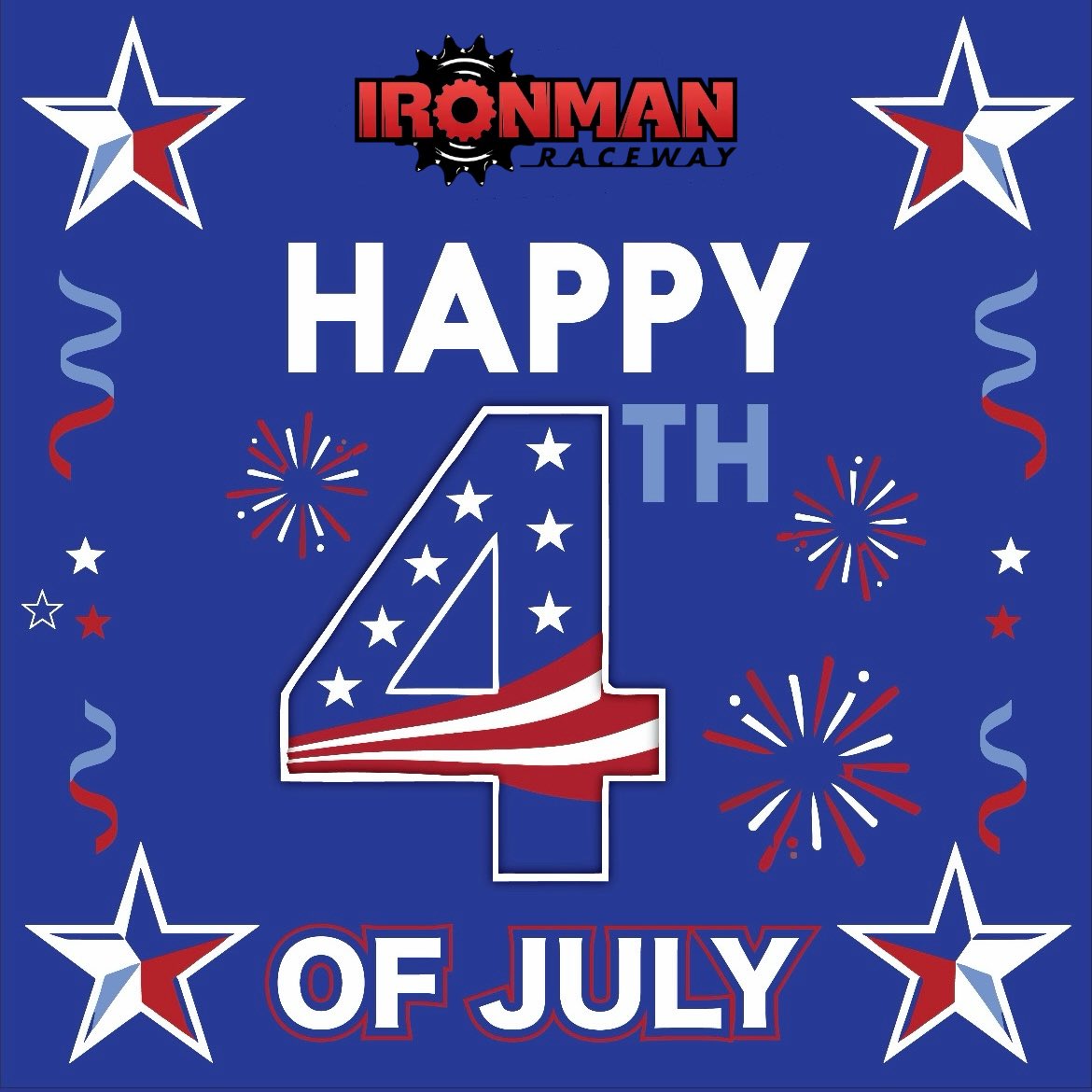 IronmanRaceway's tweet photo. It’s Americas Birthday 🎂 Happy Fourth of July everyone‼️ Enjoy your holiday weekend and we’ll see you August 29th for the @promotocross Final 🇺🇸

@promotocross #IronmanRaceway https://t.co/1rX7CvSTdt