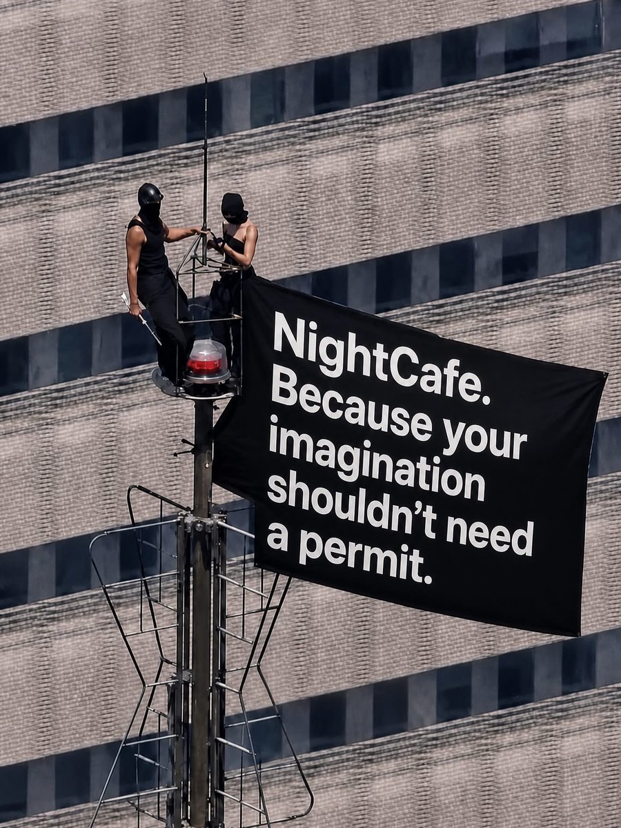 NightcafeStudio's tweet photo. No, we did not climb the Empire State Building. Yes, we recreated the whole thing in NightCafe in about 5 minutes.

Your imagination shouldn't need a permit.⤵️ 
🔗https://t.co/o2WtA4Prdz https://t.co/uelD7fdnOB