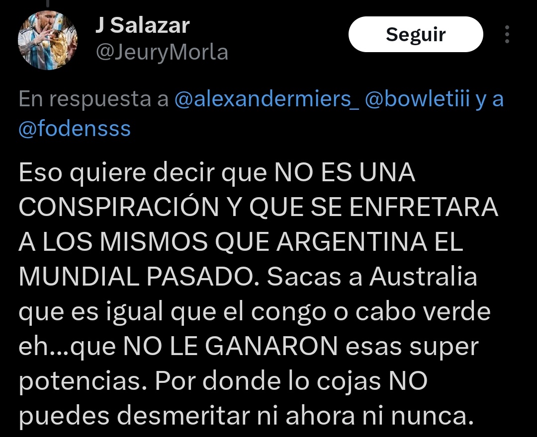 99Tomru's tweet photo. @JeuryMorla @LxoMessismoFCB pues eso,diciendo que uruguay y españa se cagaron contra cabo verde y todos los dias diciendo que estais en ese cuadro porque uruguay y españa son malos por no haber podido ganar a cabo verde https://t.co/tYrHEFlhFe