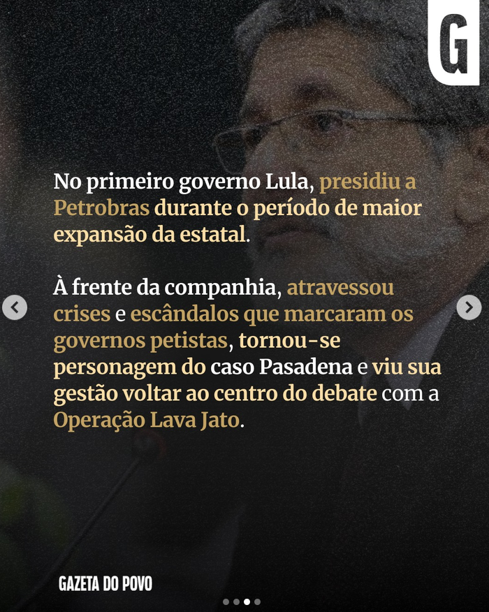 silvionavarro's tweet photo. O plano de Lula é mesmo o Brasil no retrovisor.

O nome escolhido para coordenar seu programa de governo é José Sergio Gabrielli, ex-presidente da Petrobras. 

É o Brasil do estouro do gasto público e do Petrolão. https://t.co/oHy4XAH4zn