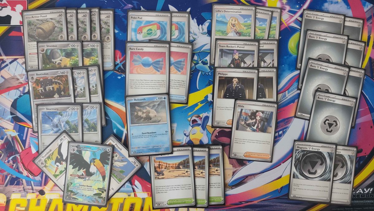 spinasson's tweet photo. Won a prerelease today!

I absolutely love this format, the decks are pretty balanced, but it seems like Bastiodon has the most potential from the pulls (relicanth was amazing and toucannon gives a great chance against megas, 5th fossil etc)

I wanna pull ghost veil though... https://t.co/9zBUBfNq4i