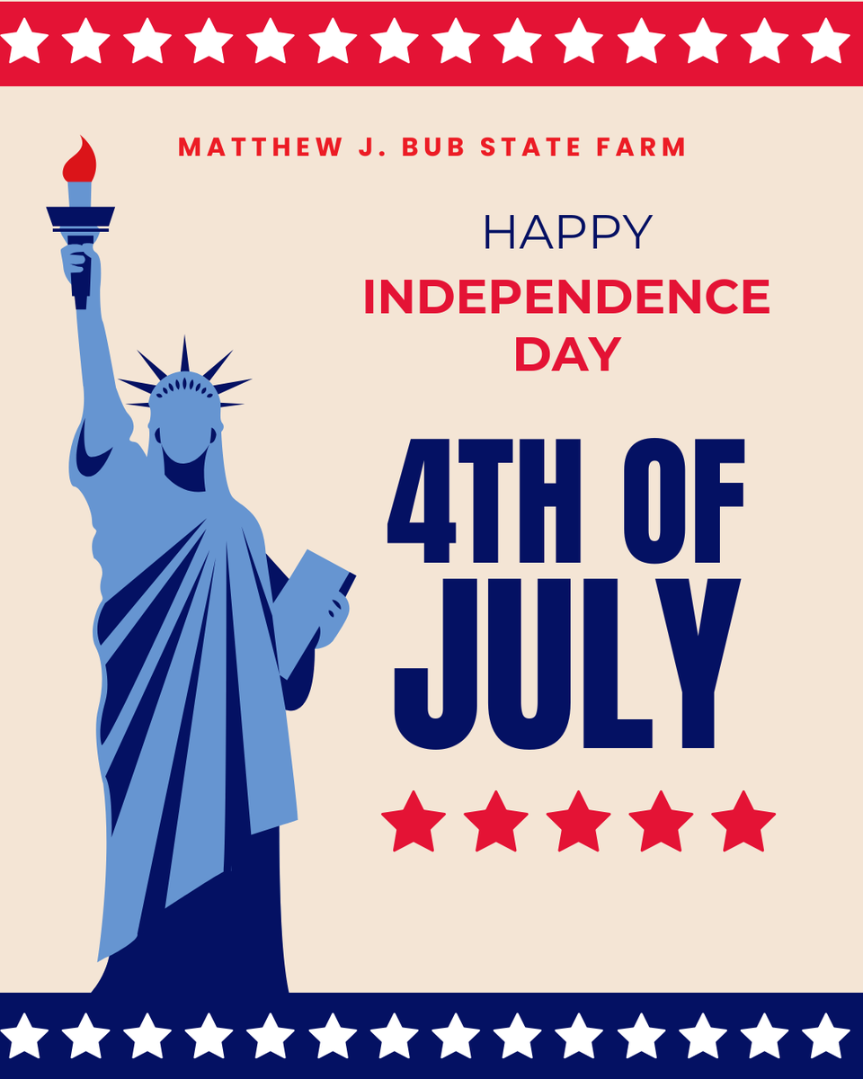 MatthewJBub's tweet photo. Happy Birthday, America!
#MatthewJBubAgency #BristolCT #SouthburyCT #StateFarm https://t.co/NKXgzznmCm