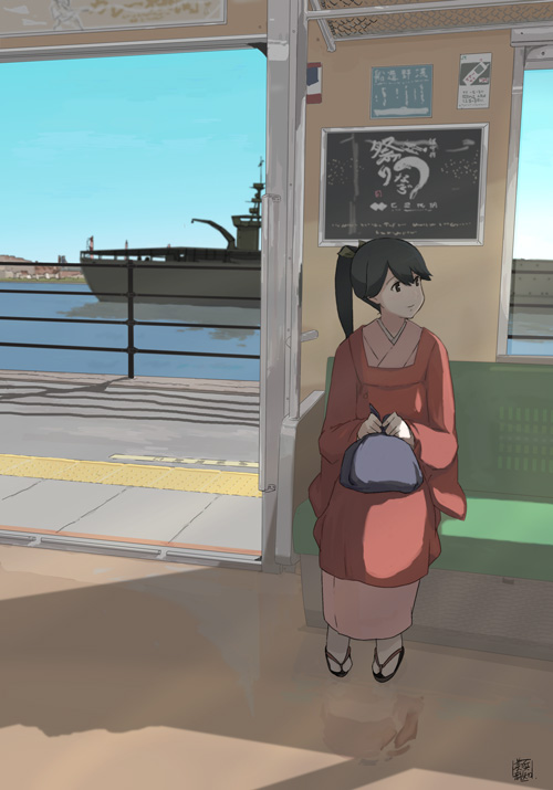 鳳翔(艦これ) ,敷波(艦これ) 「#みんなの背景絵を見せて」|美浜麻知のイラスト