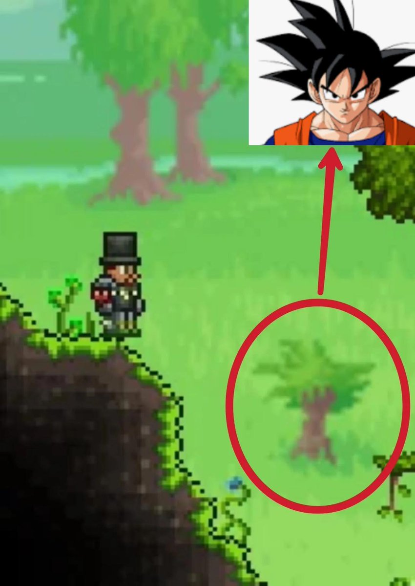 rTerraria's tweet photo. Goku tree https://t.co/JKoJ2kqLjH https://t.co/SFZizc6wwI