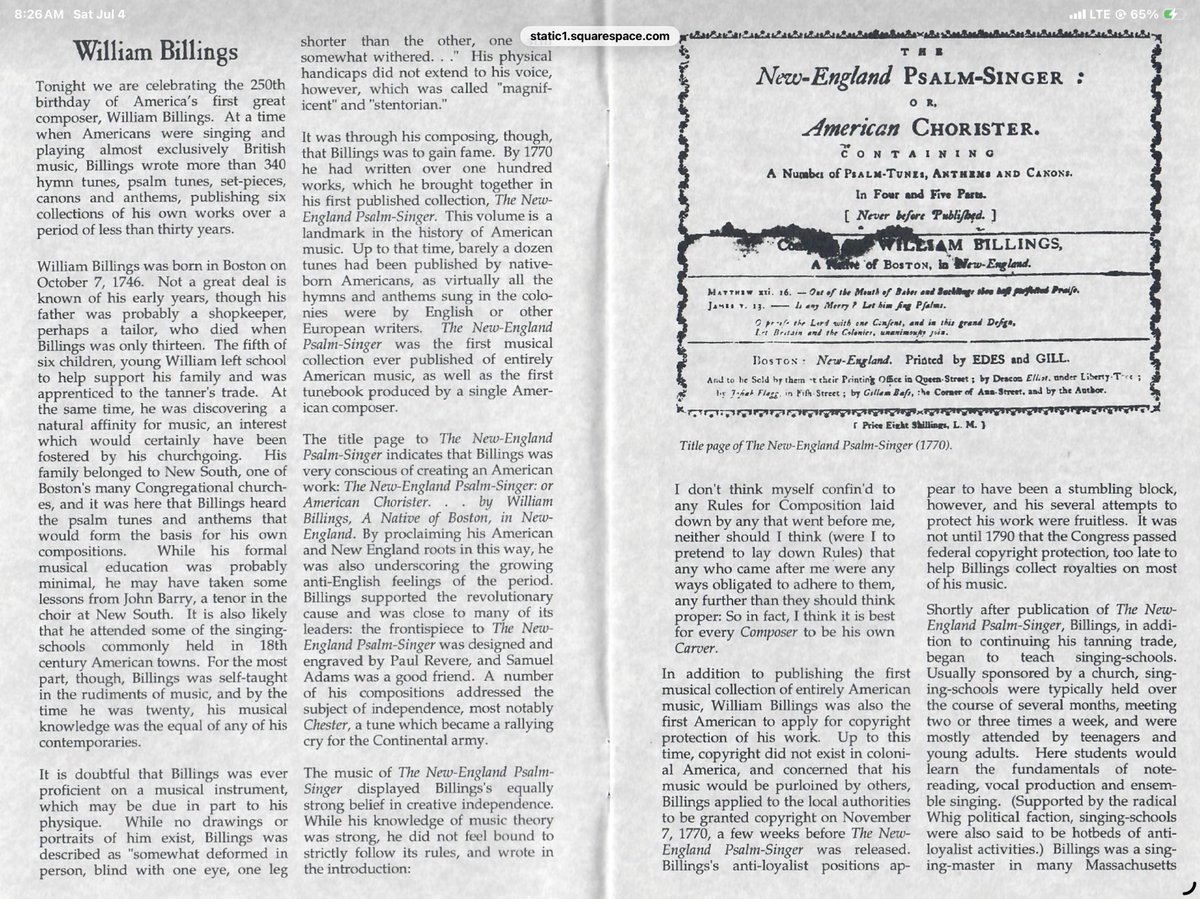 PaulDHinton's tweet photo. Psalmodist William Billings published the 1st American Songbook of American Music: “The New England Psalm-Singer”, the actual, best-selling “Music” of the American Revolution, thereby wholeheartedly, embodying, the Devout, Faithful Application of Apostolic Christian Redemptive Mission that is the truest & best “American Manifest Destiny”. https://t.co/B8MtSWK5Fl