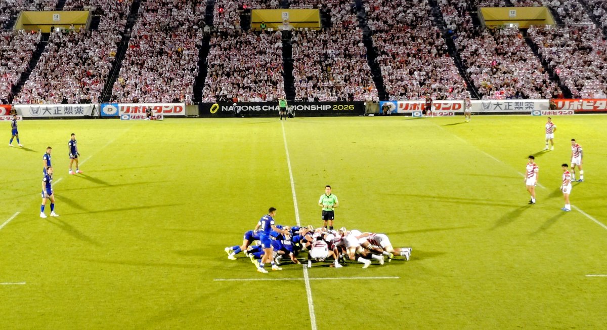 sawano46's tweet photo. NATIONS CHANPIONSHIP 2026
日本代表🇯🇵VSイタリア代表🇮🇹
秩父宮ラグビー場🏉にて
観てきました。
直前まで自分は行けるかどうか分からなかったけど、行けることになって良かったです😃 https://t.co/YpfbOBqCCZ