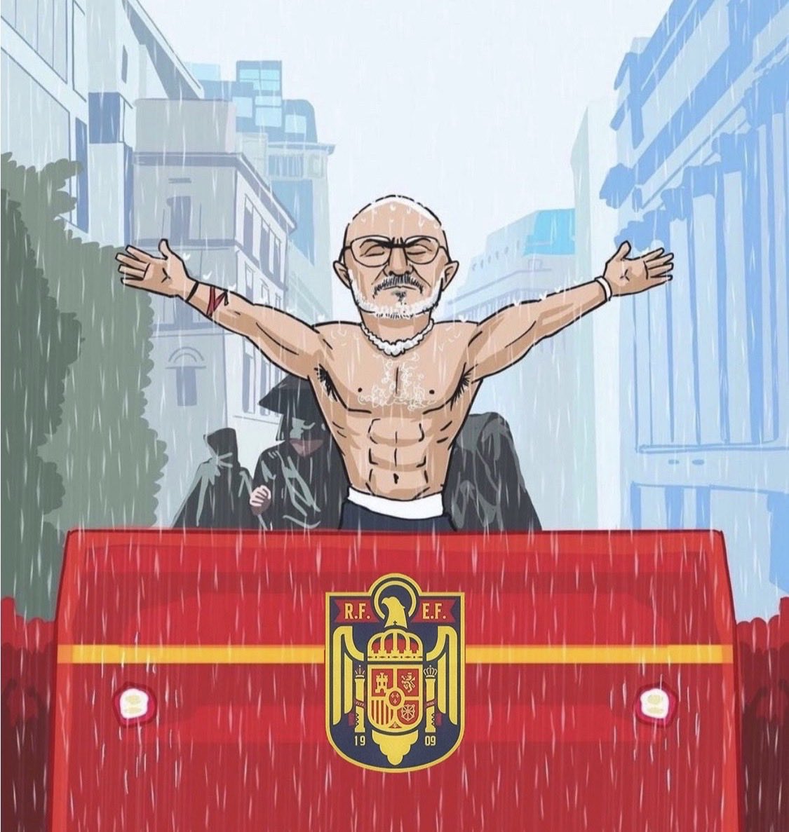 condecansado's tweet photo. 🚨🚨15 DÍAS 

Cuatro partidos. Un destino. 

SOLO QUEDAN 15 DÍAS PARA QUE DON LUIS DE LA FUENTE NOS HAGA CAMPEONES DEL MUNDO 🇪🇸🫡 https://t.co/kqDIU3kes2