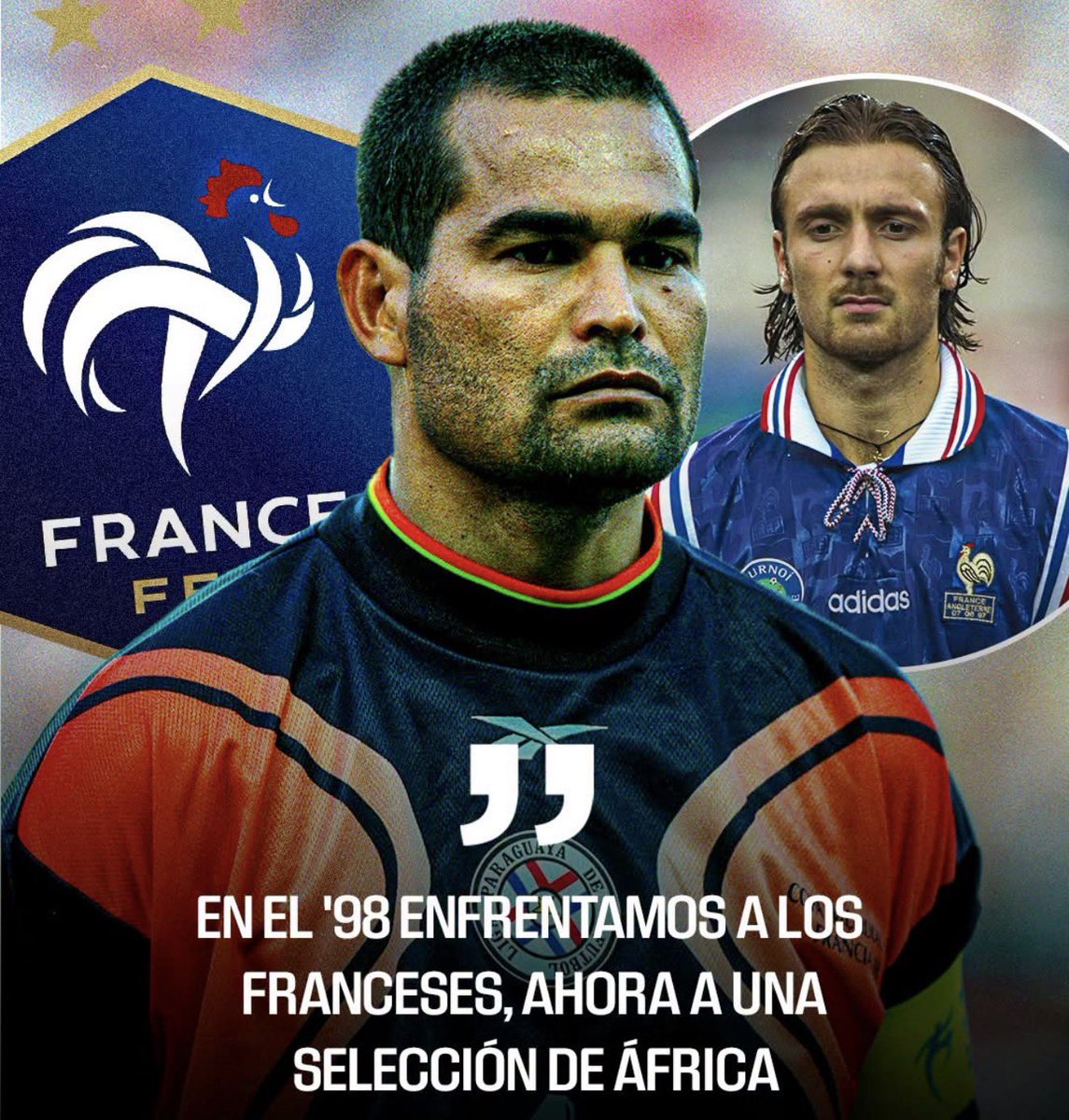 patobonato's tweet photo. Qué fenómeno Chilavert !

El único que tiene huevos en decirse cosas como son !

"En el mundial del 98 enfrentamos a los ‌Franceses y ahora Paraguay enfrentará a una Selección de África", publicó Chilavert en redes sociales.

Todos con Paraguay hoy !!! https://t.co/vsIit7bsSx