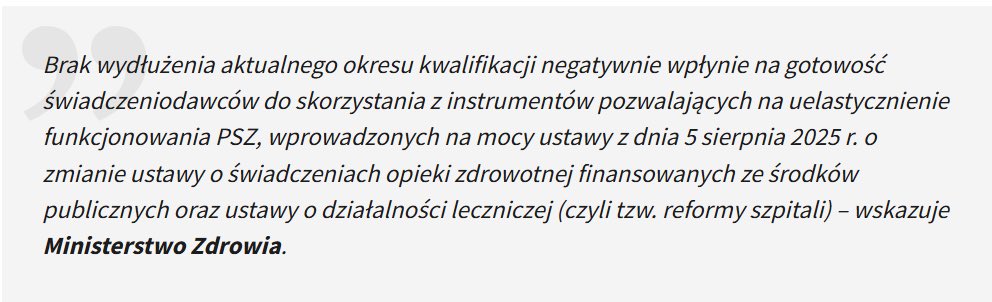 ZdobylakK's tweet photo. A już powoływanie się w uzasadnieniu na potrzebę wydłużenia sieci, ze względu na ustawę o “reformie szpitali” z sierpnia 2025 roku - spóźnioną, przewidującą zupełną dobrowolność korzystania z jej mechanizmów i na etapie prac legislacyjnych pozbawioną wszelkich daleko idących rozwiązań - to głębokie nieporozumienie