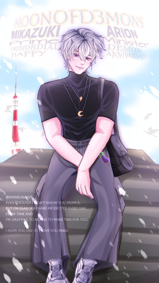inanassss's tweet photo. happy anniversary mika! 

tahun kemarin, sedih karena gabisa ikutan tapi sekarang udah bisa ikut lagii, dan aku bahagia banget🥹🤍

#MOONOFD3MONS #MikazukiArion #artion https://t.co/okCeh2cxsN