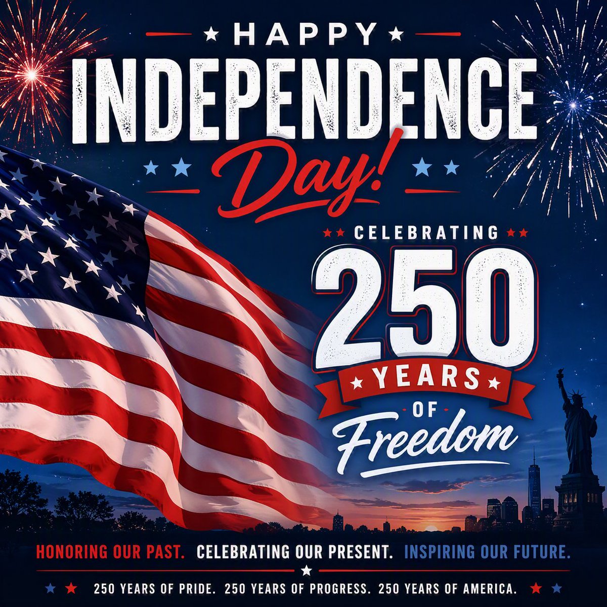 UniCarriers's tweet photo. 🎆 Happy Independence Day 🎆
Today we celebrate 250 years of freedom, resilience &amp; the American spirit. Cheers to 250 years of independence &amp; to the people who make this country strong every day✨🎇❤️🤍💙 
#IndependenceDay #FourthOfJuly #USA250 #StarsAndStripes #MaterialHandling https://t.co/yifCm4KCh3