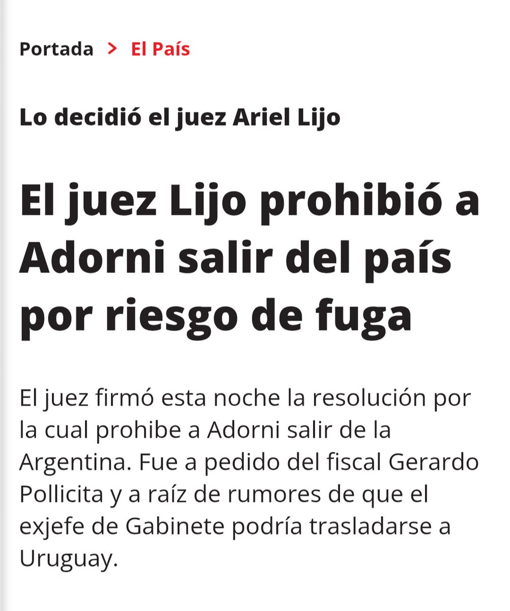 porqetendencias's tweet photo. "RIESGO DE FUGA"

Porque la Justicia consideró que Manuel Adorni estaba planeando fugarse del país y le prohibió salir del territorio argentino https://t.co/CzqP8UBA5K
