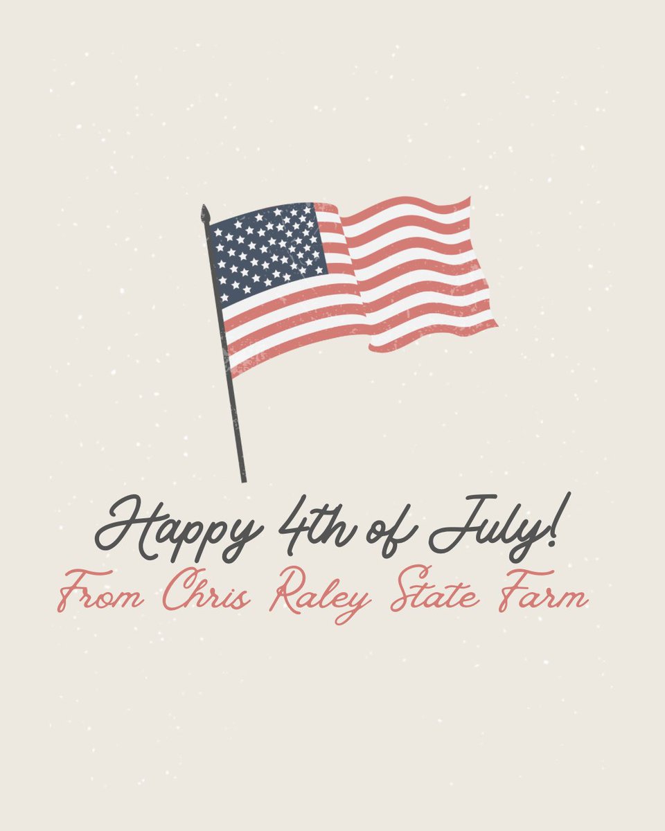 ChrisRaleySF's tweet photo. Happy 4th of July from Chris Raley State Farm! https://t.co/Nh6S6rrd0d