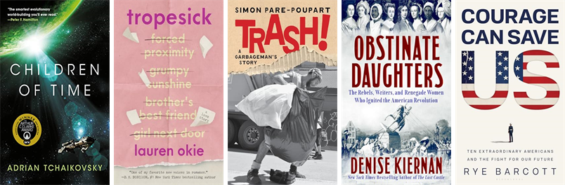 WigginMemorial's tweet photo. This week the Wiggin Memorial Library has 33 new books.  New items include Children of Time and Tropesick. https://t.co/eBNCluSHQd https://t.co/dULQhMy6sb