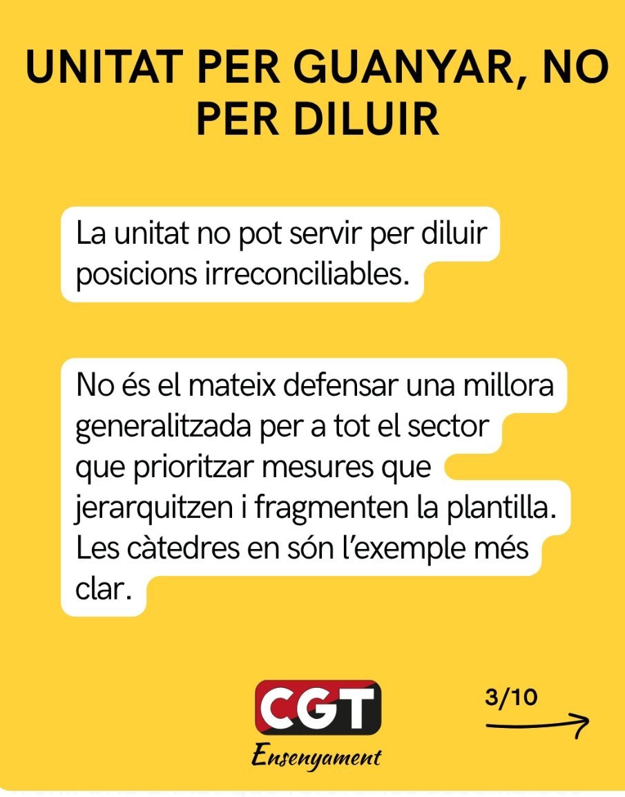 cgtense's tweet photo. 🧵sobre el veto @sindicat i @CCOOeducacio a l’Assemblea Educativa del Bages, que marca una línia vermella: cap sindicat pot bloquejar la veu de les assemblees que han sostingut la lluita des de baix‼️
1/3 https://t.co/MOHOmUCc4j