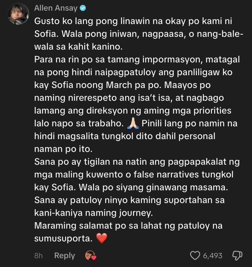 donkissonly_'s tweet photo. allen ansay's statement about him and sofia : ( 

#sofiapablo #allenansay https://t.co/bd4ixEfS1X