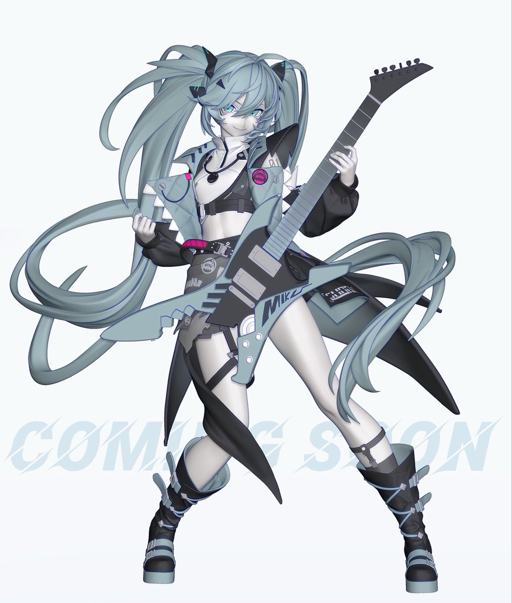okitanation's tweet photo. 🦈🦈🦈🦈
イラスト:@jiuyesang 
＃初音ミク
🎸🎸🎸🎸 https://t.co/8OAqkVPFQv