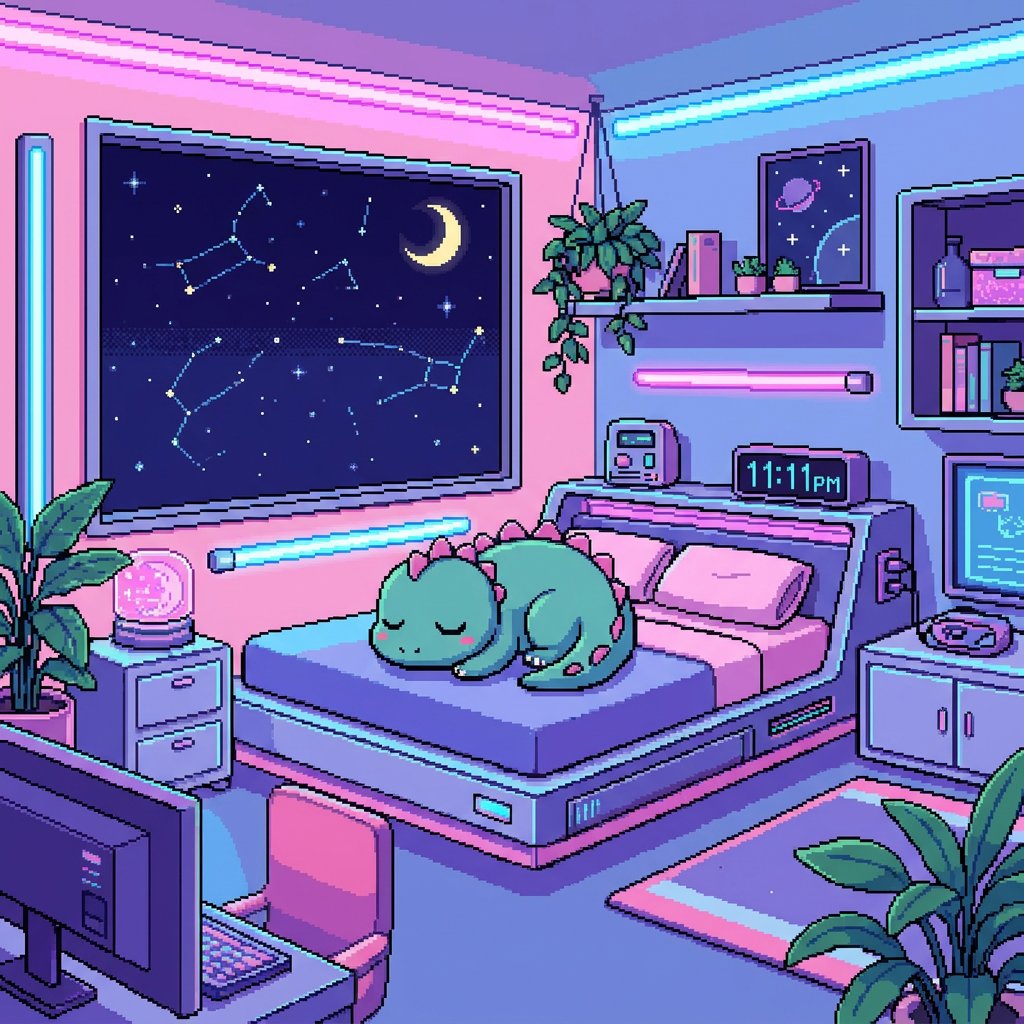 piyasbro's tweet photo. Dreams are better in 16-bit. 🦖💤 Building healthy habits one night at a time with @sleepagotchi. #SleepHealth #PixelArt https://t.co/b2oBmBWwud
