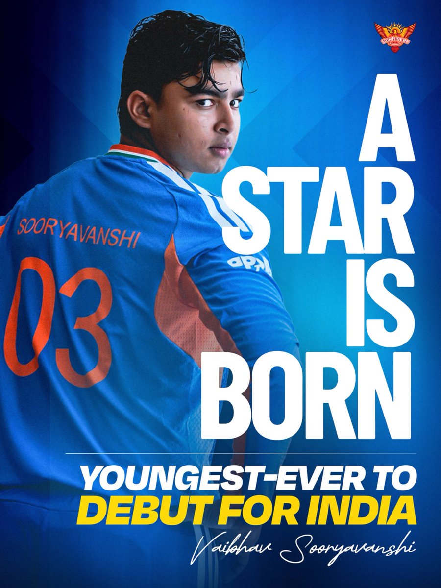 SunRisers's tweet photo. The wait is over. Go well, Vaibhav 👏💪 https://t.co/tbHe42UqXF
