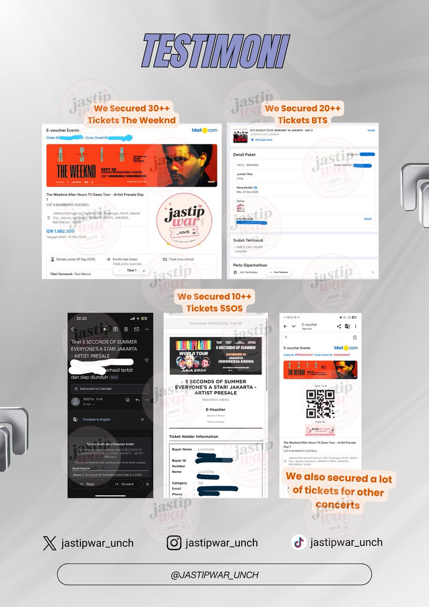 jastipwar_unch's tweet photo. ONEDOOR! udah siap war tiket?🎶

🎟️ JASA WAR TIKET · BOYNEXTDOOR (Presale &amp; General  sale)

🔐 pakai data pribadi
💳 self payment, aman &amp; terpercaya
💵 fee 199k - 249k (bayar kalau dapet!)
🛜 high-speed internet
📲 DM for book!

#ONEDOOR #BOYNEXTDOOR #BND #KNOCKONVOL2 #Jaswar https://t.co/M66RV5bL99