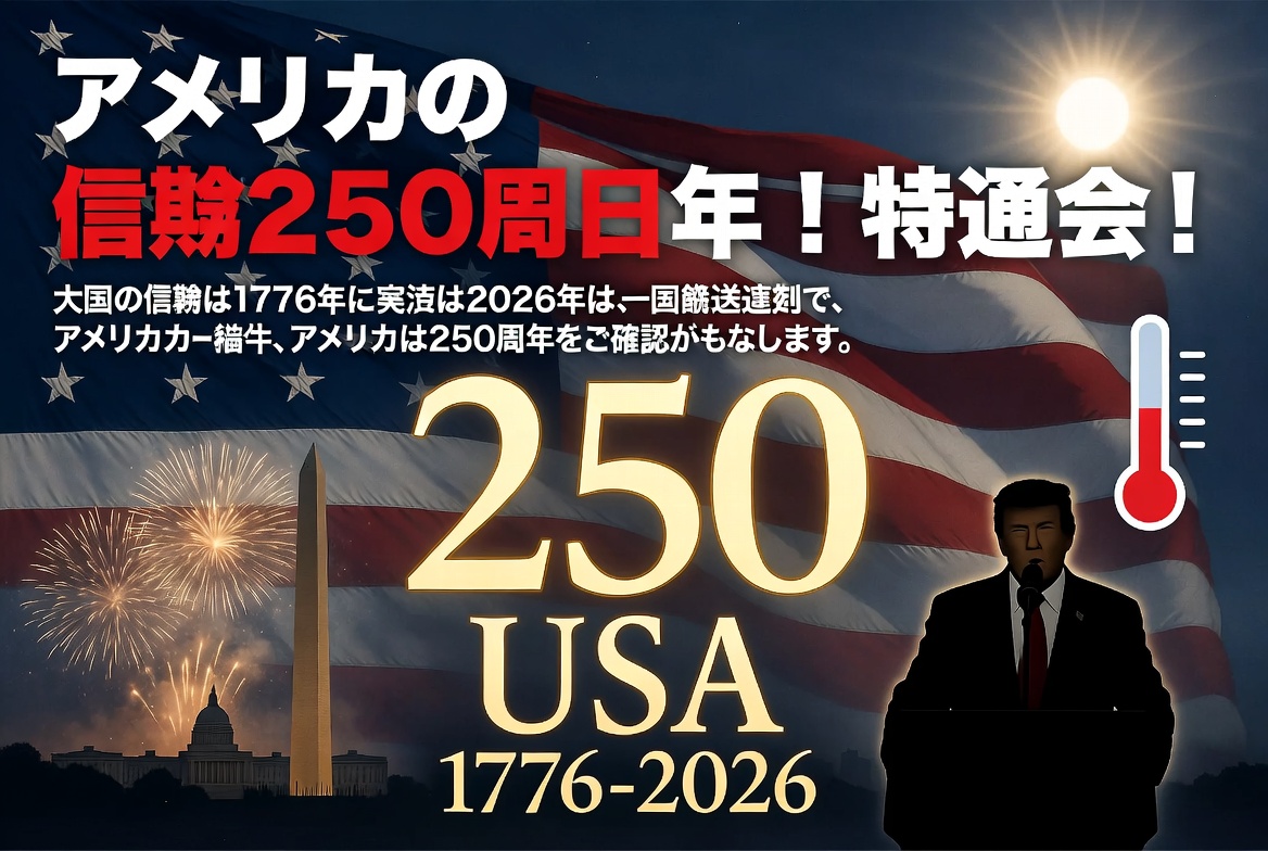 InsightJP_News's tweet photo. 🚨 アメリカ建国250周年！🇺🇸🎆

本日7月4日、アメリカは建国250周年の節目を迎えました。

しかし、記録的な猛暑の影響で、首都ワシントンD.C.などの主要都市ではパレードが中止や時間変更される事態になっています🌡️⚠️

今夜はドナルド・トランプ大統領の演説と盛大な花火が予定されていますが、生活費の高騰やイランとの戦争などを背景に、国民の間では複雑な思いも交錯しているようです。

#アメリカ建国250周年 #America250 #独立記念日 #July4th #トランプ大統領 #国際ニュース