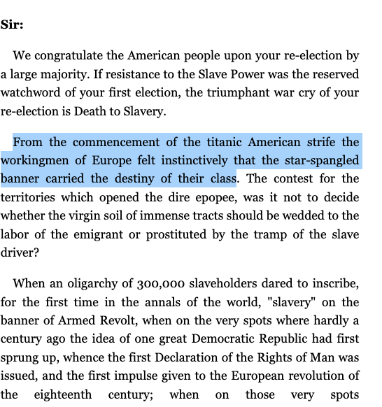 lionel_trolling's tweet photo. Marx wrote the following to Lincoln.— https://t.co/qJYy7tR8Fj