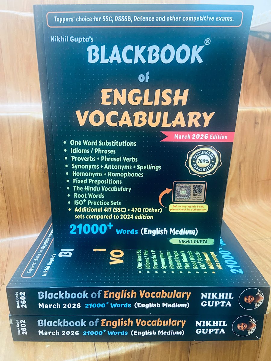 PadhegaIndia_'s tweet photo. #NewEditionAlert 🪷
Presenting a highly acclaimed book, especially useful for competitive exam preparation: Blackbook of English Vocabulary by Nikhil Gupta (@NikhilGuptaID).
#BuyOriginal 💮 #BuyFromPI
Order 👉https://t.co/q2piKlAQFM https://t.co/WCli736ert