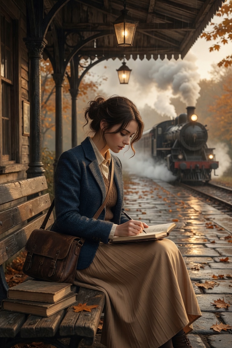 TimelessGr9608's tweet photo. Autumn thoughts at the station ✨

Made with Grok Imagine @grok
#ElegantWoman #AutumnVibes #VintageStyle #TrainStation #TimelessElegance #GracefulMoments #AutumnAesthetic #StorytellingArt #ClassicalBeauty #GrokImagine https://t.co/X4I7W4Px0S