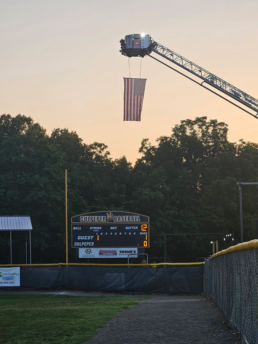 CulpCavaliers's tweet photo. Happy 4th of July, Cavalry! 🔴⚪️🔵

At last night’s game, we celebrated our country’s 250th birthday.

Thank you to the Culpeper County Sheriff’s Office Honor Guard and the Culpeper Volunteer Fire Department Tower 1 for being with us!

#RideWithTheCavalry #GoCavsGo #4thOfJuly https://t.co/SIMkVrGyvM