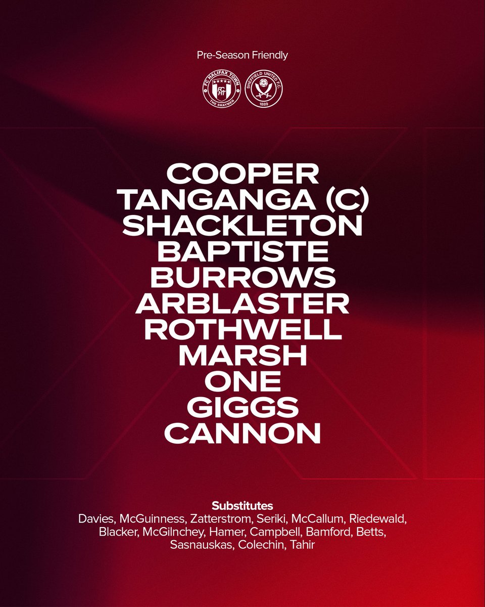 SheffieldUnited's tweet photo. Your first half XI. ⚔️ https://t.co/cGz2ZPIB2w