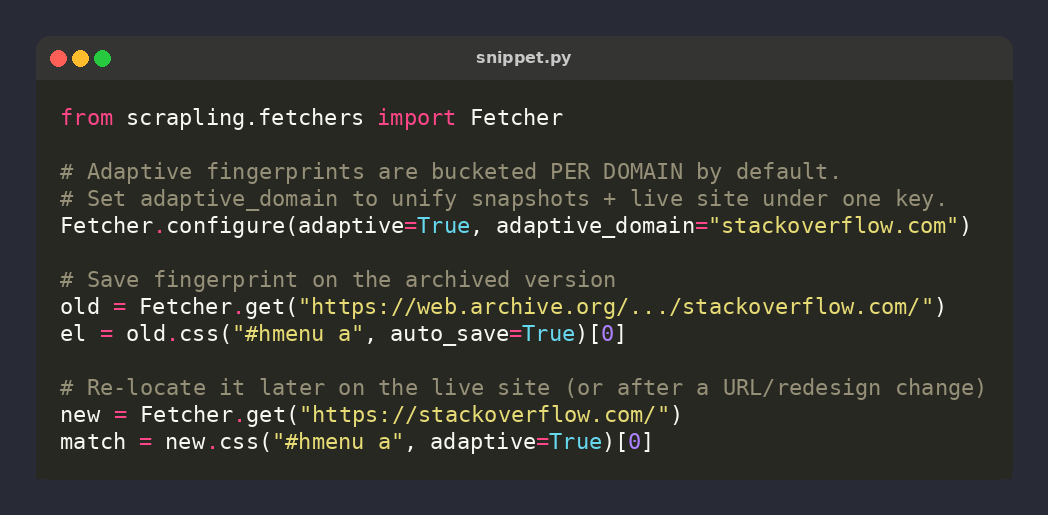 Scrapling_dev tweet picture