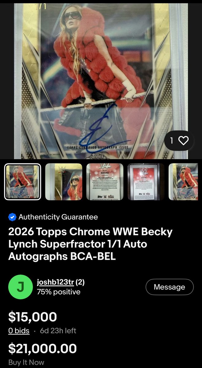 SCUncensored's tweet photo. Ah yes, the seller has reposted the Superfractor I bought and paid for at close to 10x the price.

This is the greed that things have come to. I will be reporting this auction, even though it’s more funny to leave it up. 

Original sale was $2,500 https://t.co/FiqcB2ZQuO