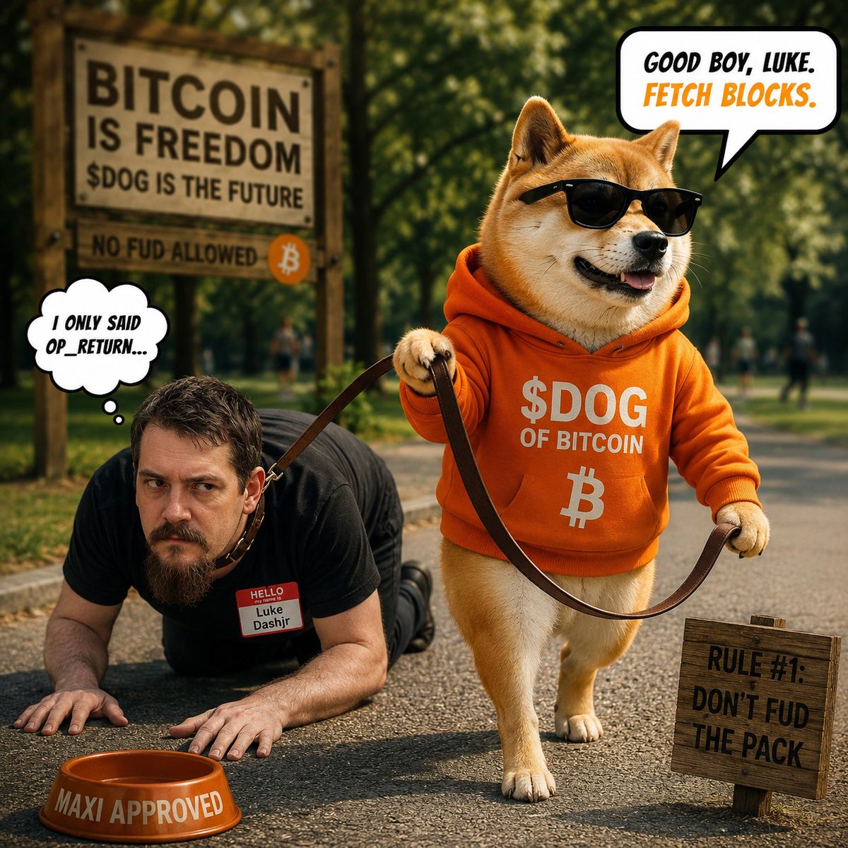 biko_mama's tweet photo. GM solana:dog1viwbb2vWDpER5FrJ4YFG6gq6XuyFohUe9TXN65u Army ☀️

I’m still learning about the OP_RETURN and BIP-110 battle.

But from everything I’ve been hearing lately…

Is this meme a fair summary? 😂

Curious to hear what the $DOG Army thinks. Am I on the right track? 👇🐕🧡 https://t.co/g9PxM7FoCz
