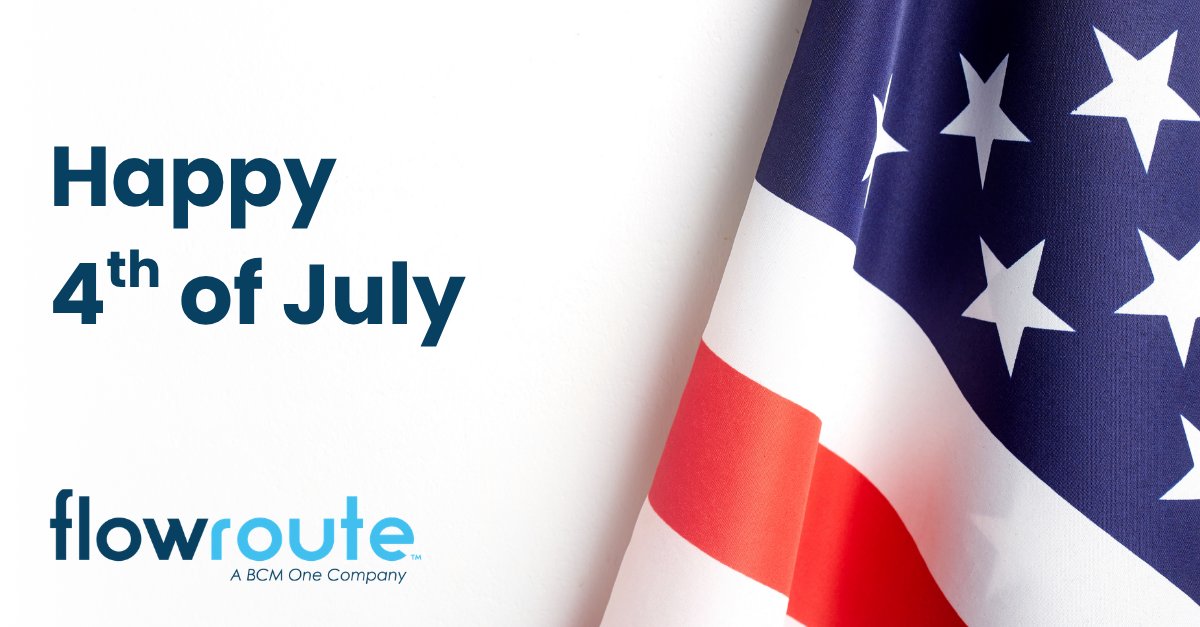 flowroute's tweet photo. Happy 4th of July from all of us at #Flowroute. 🇺🇸 Here's to celebrating freedom, embracing opportunity, and honoring the spirit of progress. Enjoy the holiday! https://t.co/qKKyDVm25L