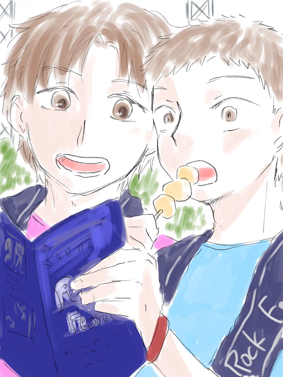 narumayu's tweet photo. （落書き）みずとさか、音楽フェス一緒に行ってそうで可愛い https://t.co/sIDScLQlen
