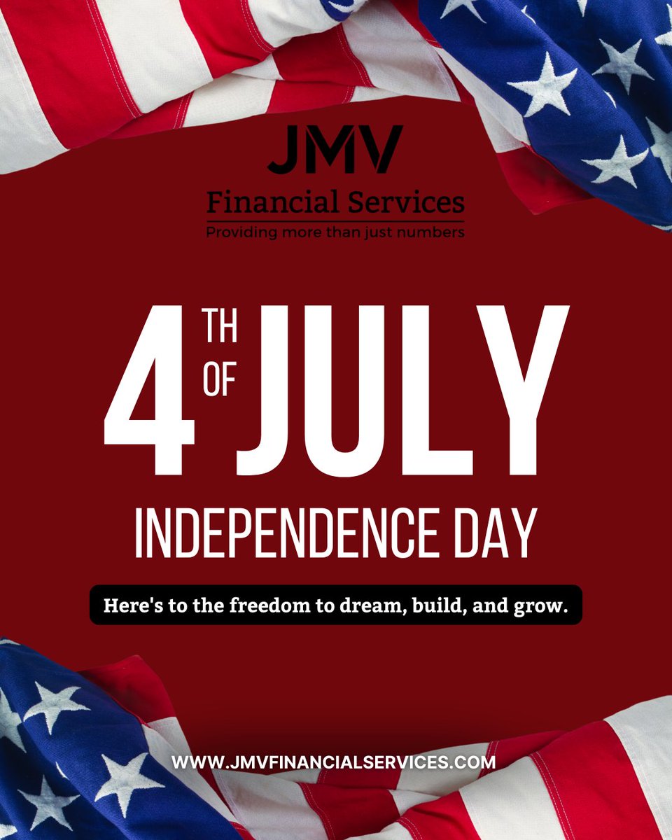 JMVFinancialSrv's tweet photo. Entrepreneurship is the freedom to build the life you want.

This Independence Day, celebrate the future you're creating.

Happy Fourth of July! 🇺🇸

#IndependenceDay #EntrepreneurLife #BusinessGrowth https://t.co/1kXfkps5E9