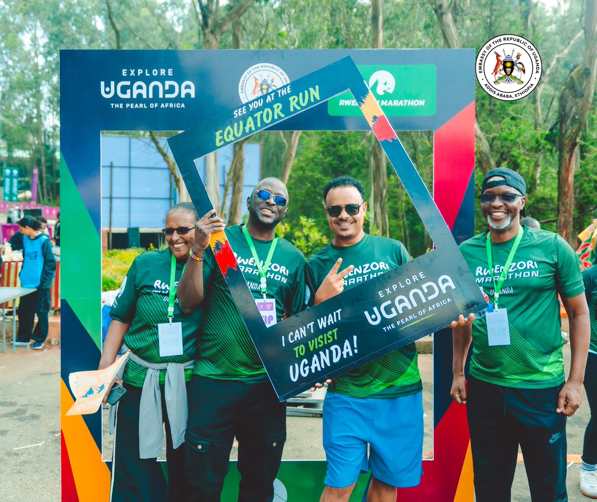 UgaEmbassyAddis's tweet photo. 🇺🇬🤝🇪🇹 The road to the 2026 @RwenzoriMarathn runs through Addis Ababa! Today's successful activation at @EPark invited Ethiopian runners and friends of Uganda to experience the challenge, beauty, and hospitality that wait in Kasese this August. 
 "Today was more than an activation. It was an invitation to discover Uganda, its mountains, its culture, and its people Ashu Z-Arada an Ethiopian participant at the Entoto Park activation. #ECD #PearlOfAfrica #RwenzoriMarathon #SportsTourism #VisitUganda #RwenzoriMarathon