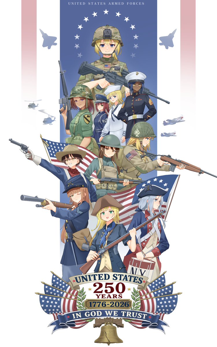 Leo_Chan1202v2's tweet photo. Happy July the 4th !🇺🇸🇺🇸🇺🇸

The Evolution of U.S armed forces from 1776 to 2026 https://t.co/6CiuOs3fQf