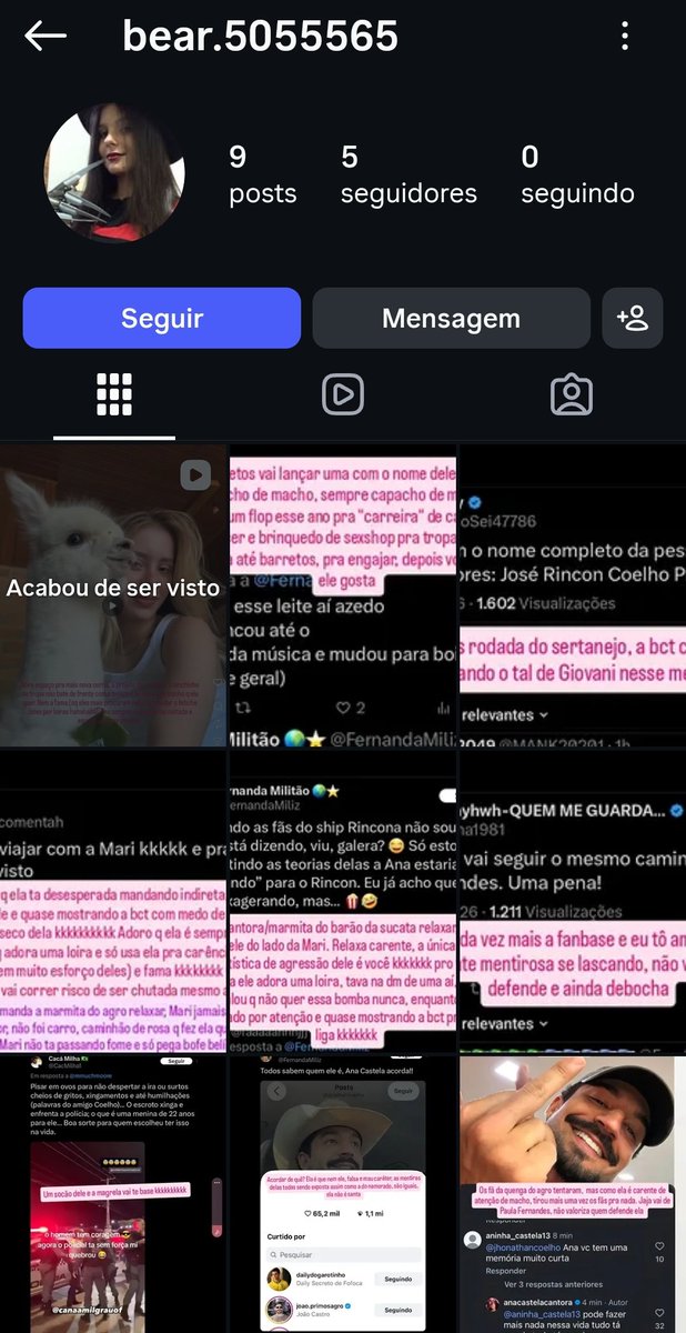 saahcomenta's tweet photo. Galera sem brincadeira essa página aqui que fica marcando a Ana e a família dela falando coisas nojentas sobre ela, eh papo de processo. Não eh normal, eh nitido que eh alguma ex caprichete frustrada. Fiquei horrorizada com as coisas que essa pessoa escreve. https://t.co/oASTms7pJ0