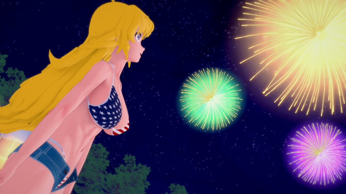 RWBY__Lewd's tweet photo. Yang watches the 4th of July Fireworks #RWBY #Koikatsu #4thJuly https://t.co/VkPE8V4fUQ