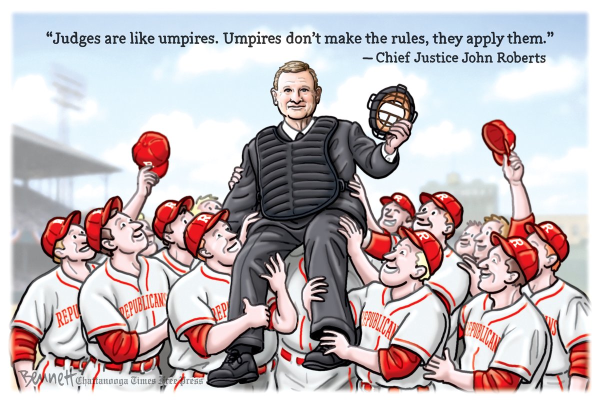 BennettCartoons's tweet photo. 7/5/2026- The Simile #SCOTUS #RobertsCourt #JohnRoberts #DidHeSayUmpiresOrVampires  https://t.co/yXJet37I7K https://t.co/N5CyBjt2CR