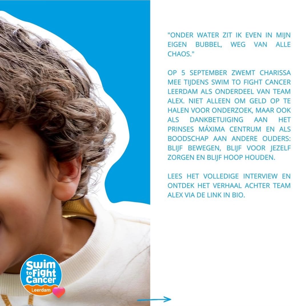 SjorsFrohlich's tweet photo. 5 september is het zo ver. Dan wordt Swim To Fight Cancer Leerdam gehouden. 

Zwemmen in de Linge om geld op te halen voor kankeronderzoek. Ik ben daar heel graag ambassadeur van. 

Doe mee! Schrijf je in via de website van https://t.co/doAR2yfY1o. 

Doe het, voor iemand die jij persoonlijk kent. Of bijvoorbeeld voor de 3-jarige Alex uit Utrecht. Moeder Charissa zwemt in elk geval mee. Jij toch ook?