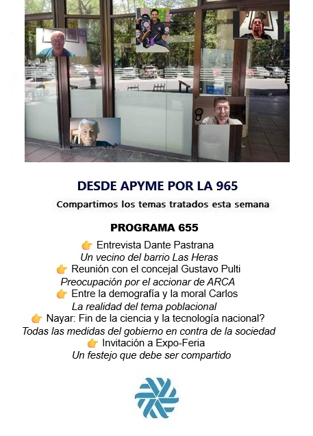 ApymeMdp's tweet photo. DESDE APYME: RESUMEN DE NOTICIAS - PROGRAMA 655
https://t.co/rcKFneSfcz https://t.co/YOW2ewNc2U