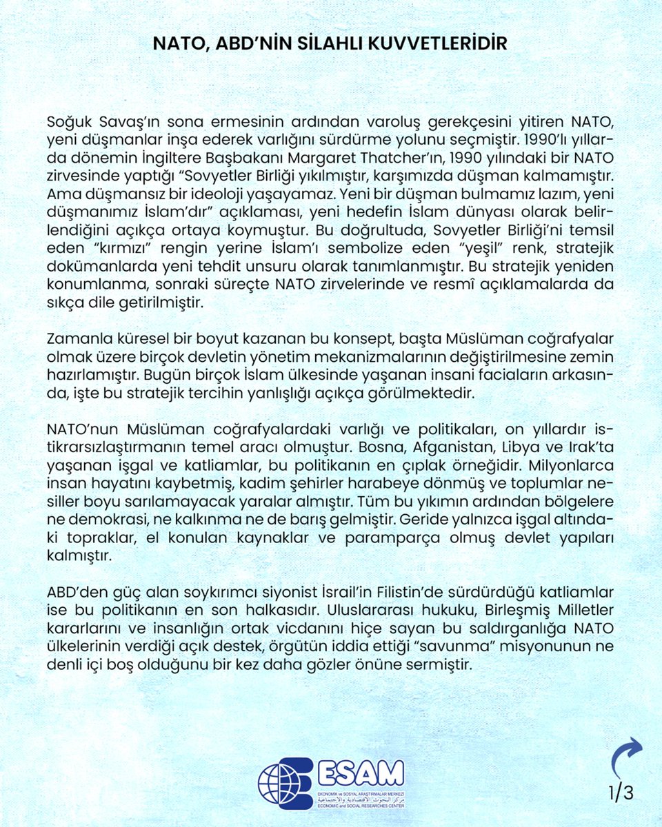 ESAMGenelMerkez's tweet photo. NATO, ABD’nin Silahlı Kuvvetleridir https://t.co/kyBWqAjIog