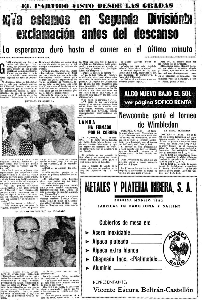 villarrealweb's tweet photo. El Villarreal CF tal día como hoy de 1970. El Madrigal a tope con su equipo. A un paso de Segunda División : https://t.co/G8mNj24VO4