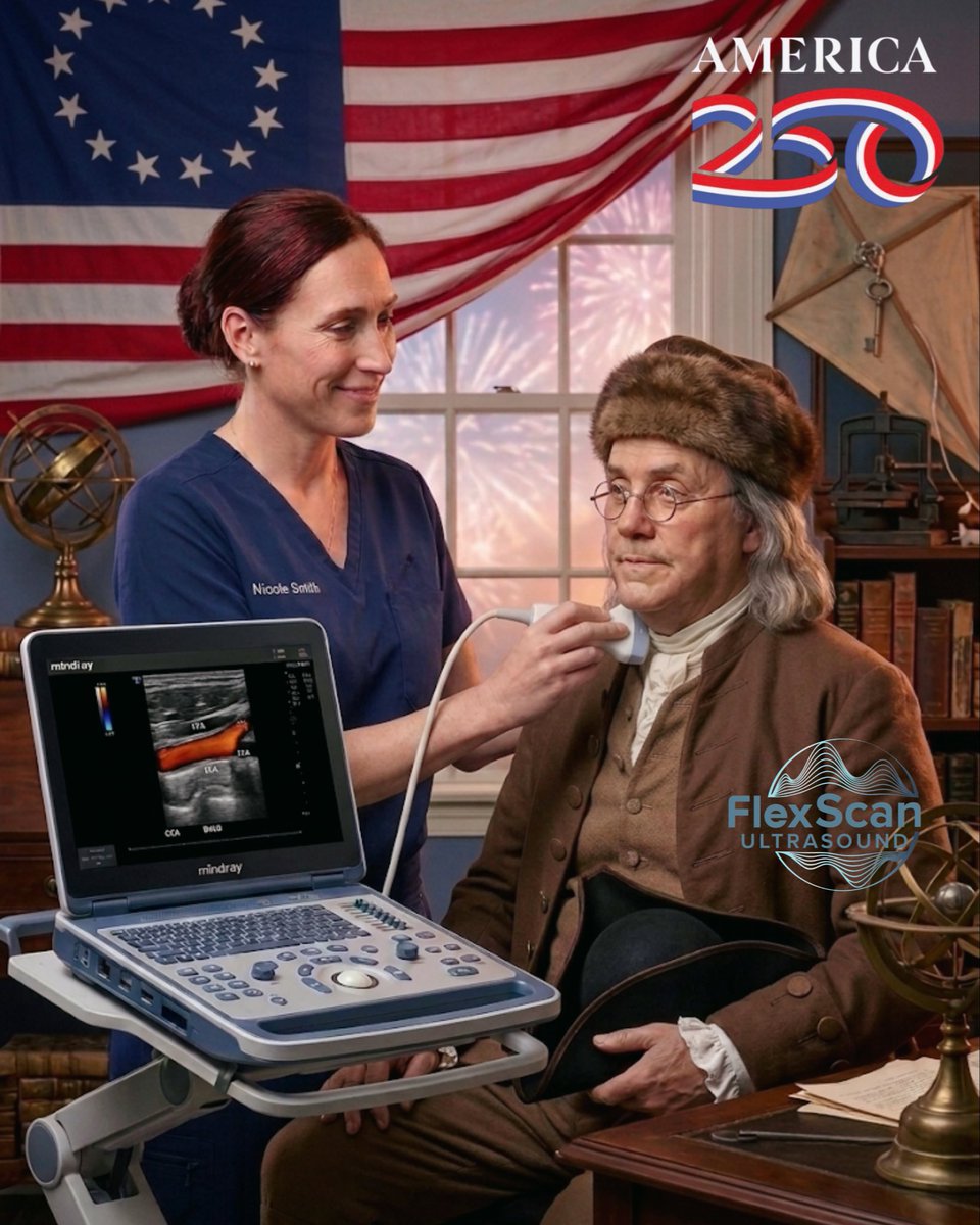 FlexScanUS's tweet photo. To life, liberty, and the pursuit of convenient, accessible healthcare. 🇺🇸

Happy 250th from FlexScan Ultrasound!

PS we are experts in ultrasound, not AI

https://t.co/FM7s68Cy6X https://t.co/iB4kIky31Q