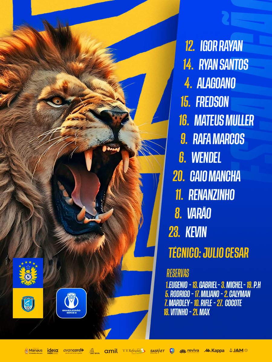 obrunorodri's tweet photo. Nacional escalado para o primeiro duelo diante do Capital-DF, pela terceira fase da Série D do Brasileiro. Leão vai em busca de um resultado em casa. https://t.co/NEpqP0jG28