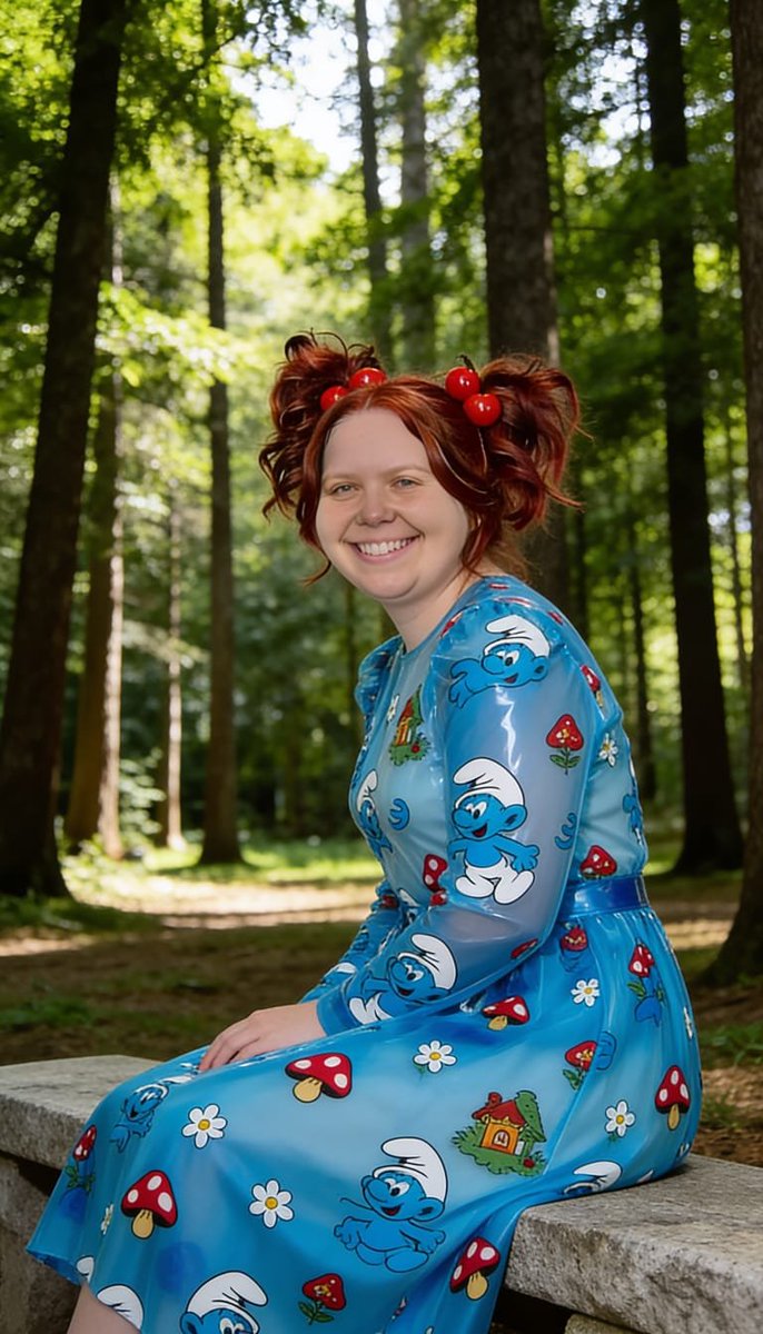 Lizzy1262629's tweet photo. Smurfing through the forest in my shiny blue Smurfs PVC dress! π§’π Cherry pigtails and a big smile surrounded by nature β feeling magical β¨
#SmurfsOutfit
#SmurfsDress #ShinyPVC #BlueOutfit #CherryPigtails #KawaiiStyle #GlossyFashion #AlternativeFashion #CuteOutfit #PVCSet #PlayfulLook #ForestVibes #ShinyDress #KawaiiGirl #CartoonFashion #MushroomPrint