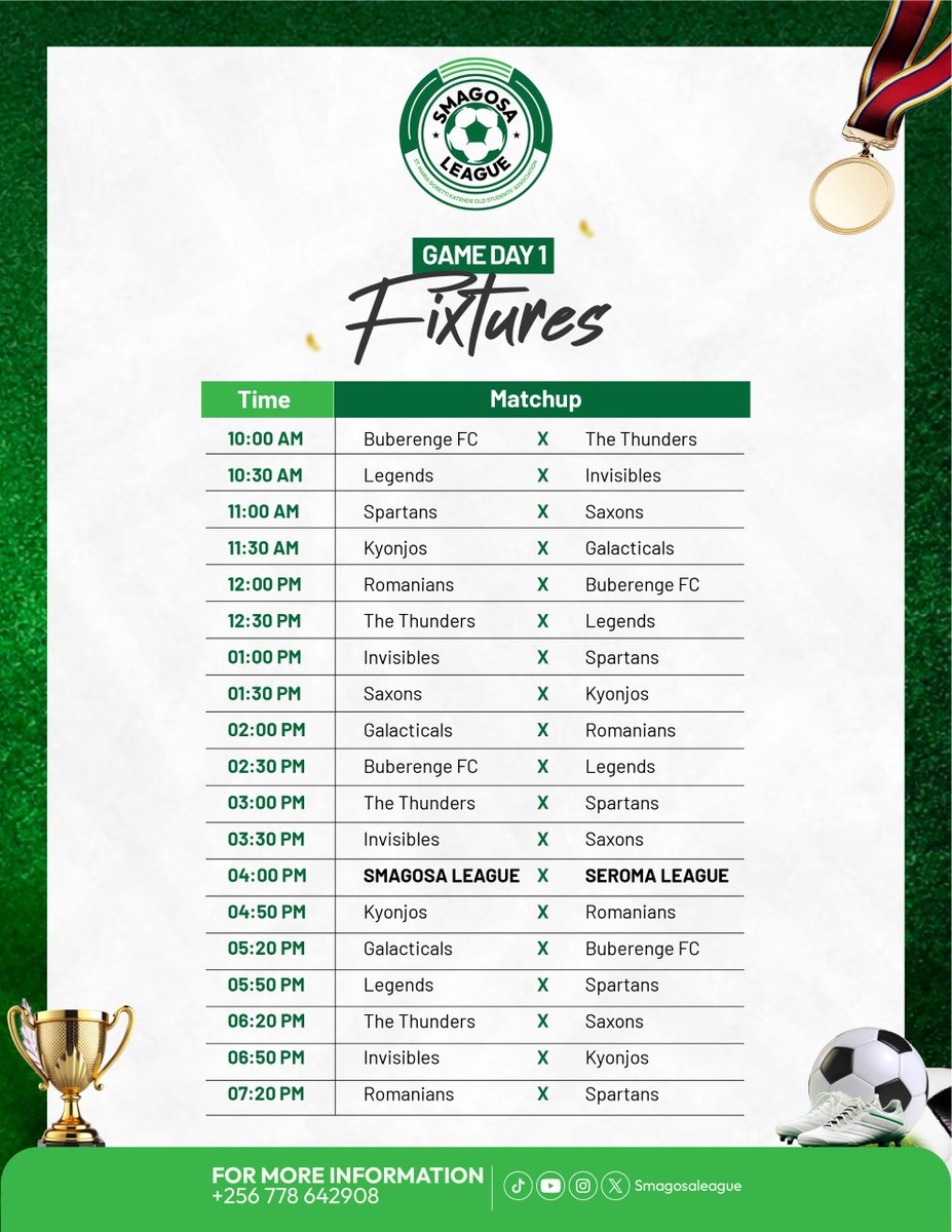 SmagosaLeague's tweet photo. Smagosa League Season 2 starts tomorrow at centenary Park .

Come and enjoy exciting matches, fun competition, and great moments. Don’t miss it!

#SmagosaLeague https://t.co/zq7ztmk43T