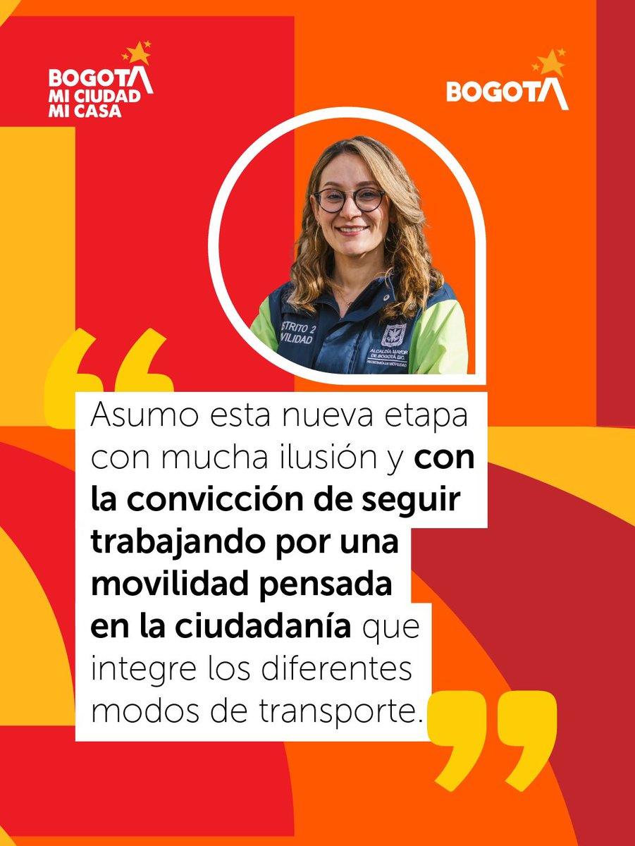 SectorMovilidad's tweet photo. ¡Tenemos un nuevo fichaje! 🇨🇴

@Maferoc llega a la Secretaría de Movilidad para continuar fortaleciendo una movilidad segura, integrada e intermodal, que acompañe la transformación de Bogotá y responda a las necesidades de quienes viven y recorren la ciudad todos los días. https://t.co/EfMAuKpbYx
